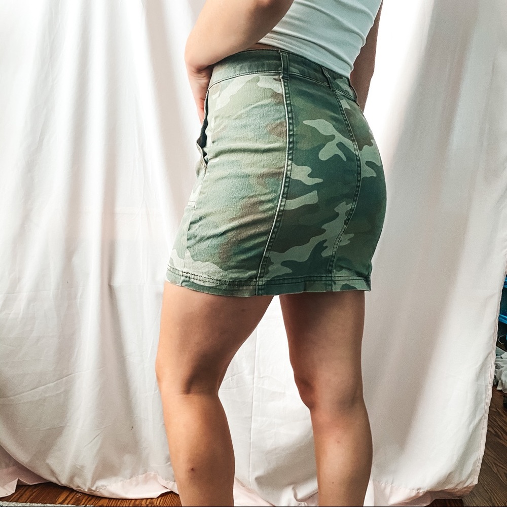 Camo jean skirt
